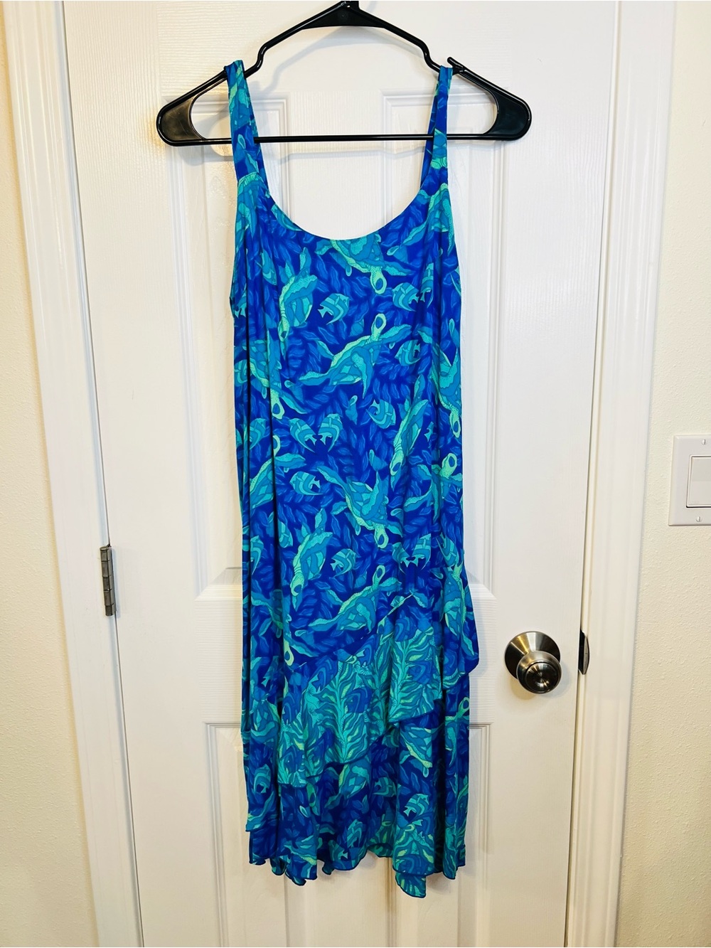 Rainbow Jo Women’s Blue & Teal Tropical Slip Mini Dress